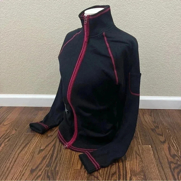 ATHLETA Cotton Poly Blend Cardigan Sweater Jacket Zip Up Multicolor Wm Medium - Picture 3 of 16